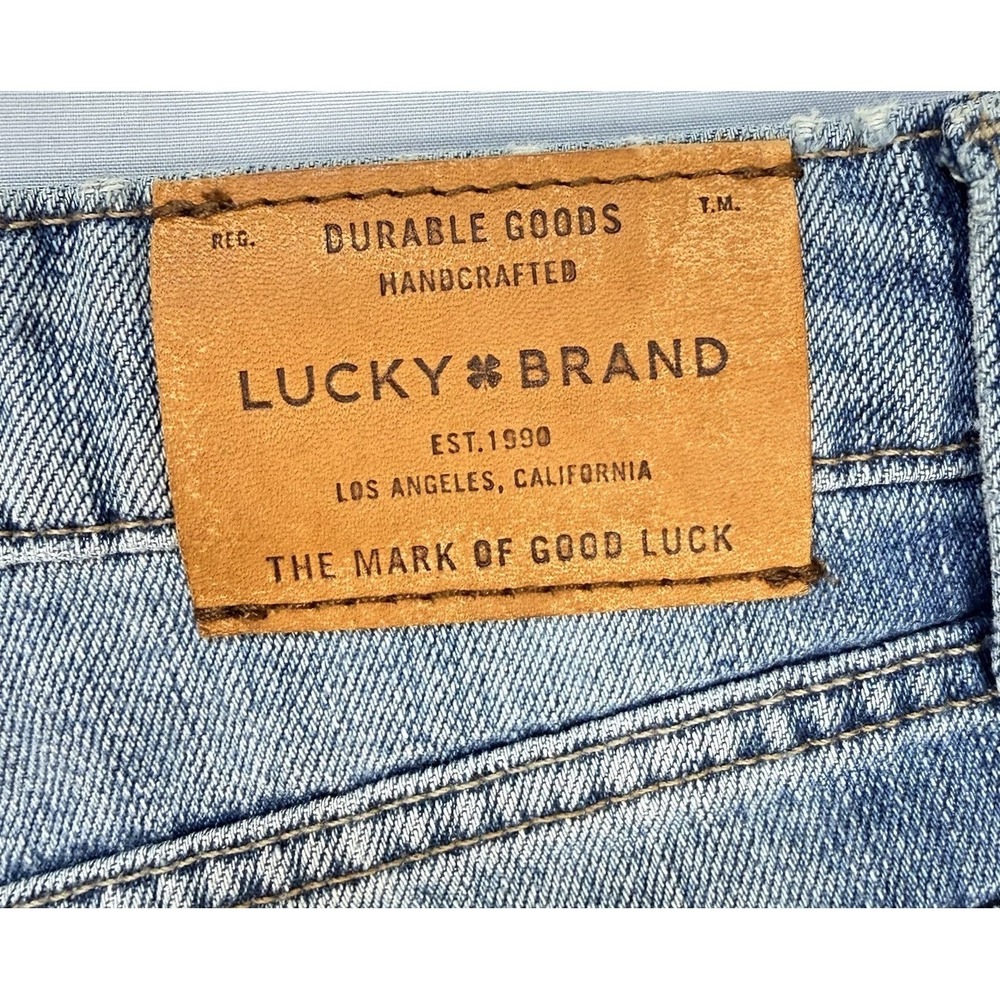 LUCKY BRAND The Cut Off Mid Rise Denim Shorts US 6/28 Distressed Blue Cowgirl - Picture 12 of 13